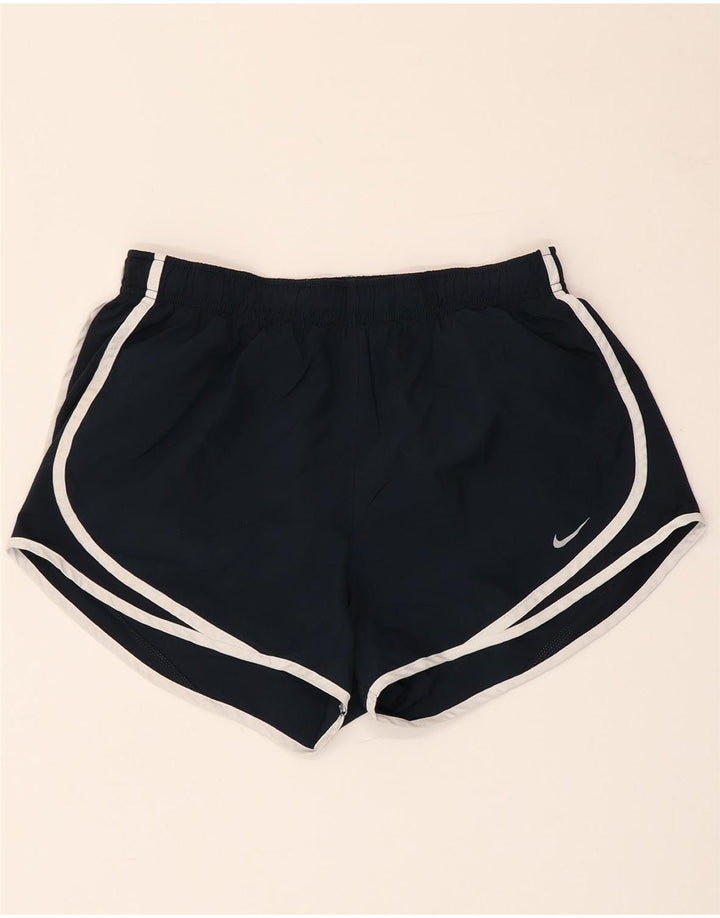 NIKE Pantalones cortos deportivos Dri Fit para mujer UK 44 Mediano Azul marino Poliéster