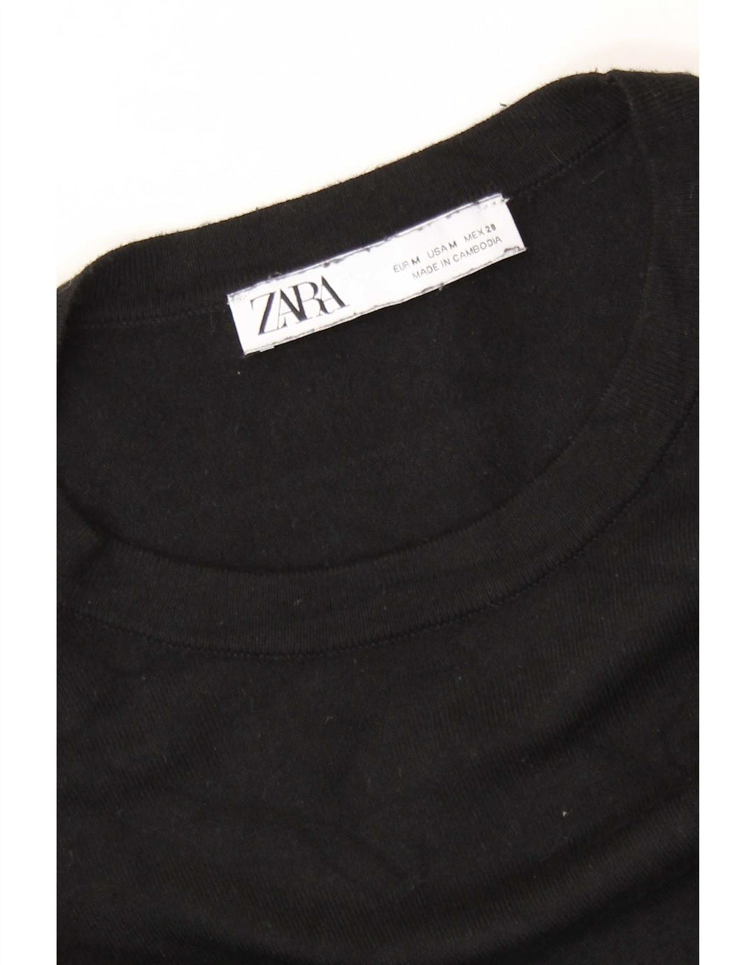 Zara - Jersey de cuello redondo para mujer, talla 40, talla M, color negro