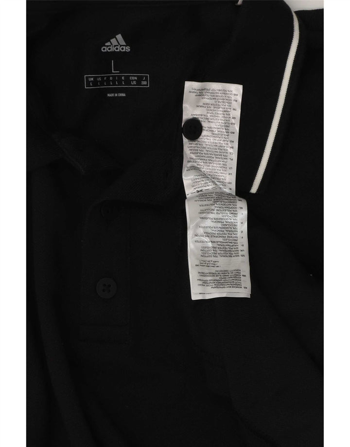 Polo Adidas Hombre Grande Algodón Negro
