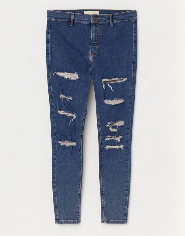 Topshop Vaqueros pitillo desgastados Joni para mujer W30 L27 Algodón azul