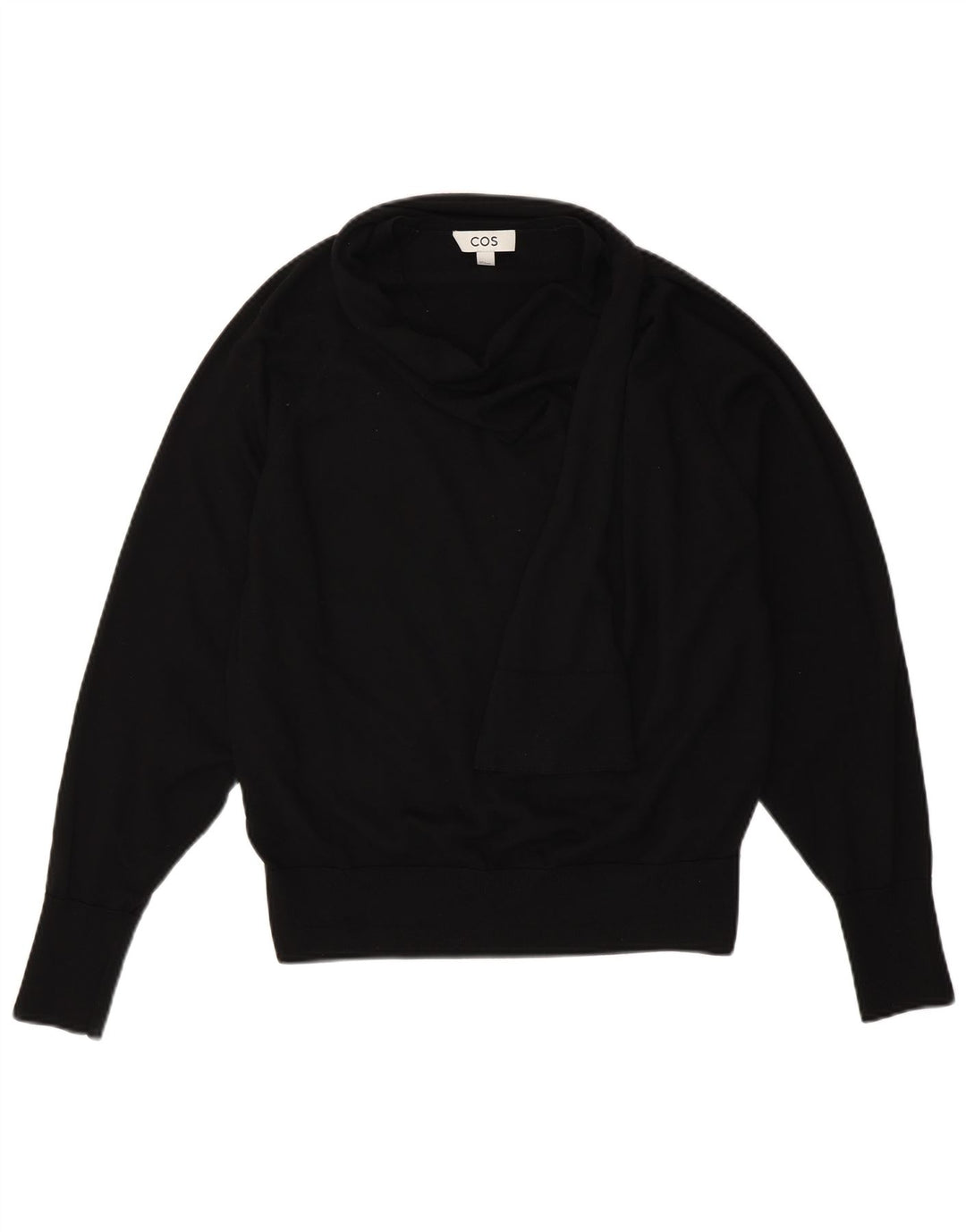 COS Suéter de gran tamaño con cuello chal para mujer Reino Unido 10 Pequeño Lana negra