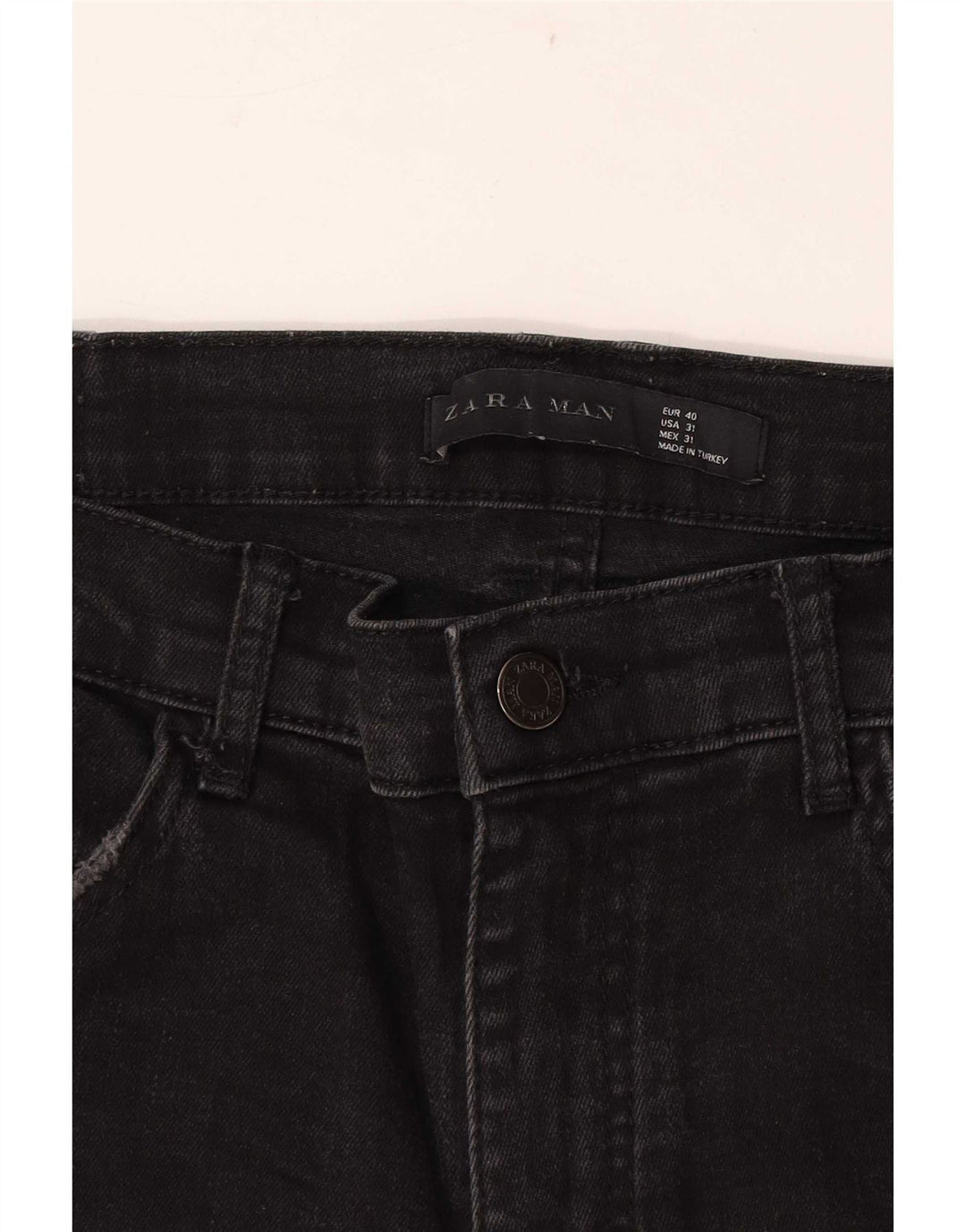 Zara Jeans ajustados desgastados para hombre EU 40 Medium W31 L29 Negro
