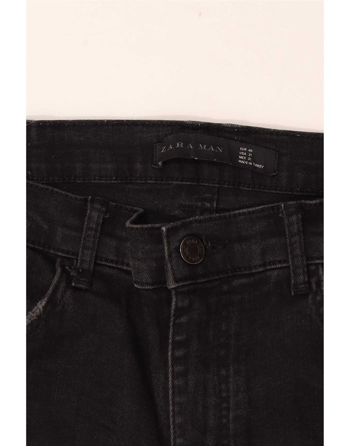 Zara Jeans ajustados desgastados para hombre EU 40 Medium W31 L29 Negro