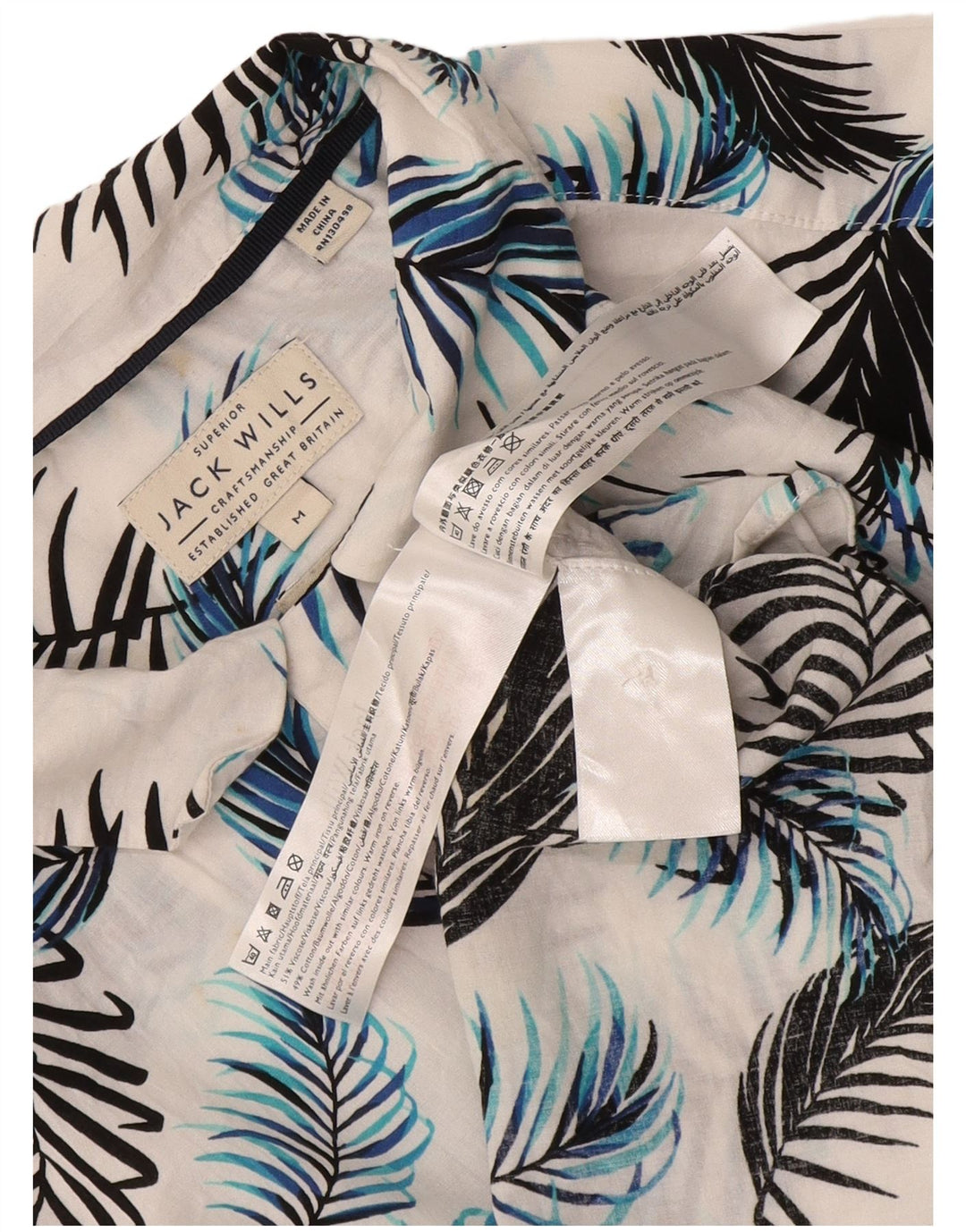 Camisa Jack Wills Hombre Manga Corta Viscosa Floral Blanca Mediana