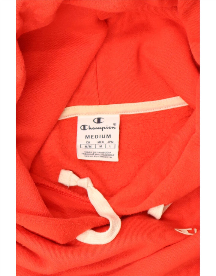 CHAMPION Womens Crop Hoodie Jumper UK 14 Medium Red