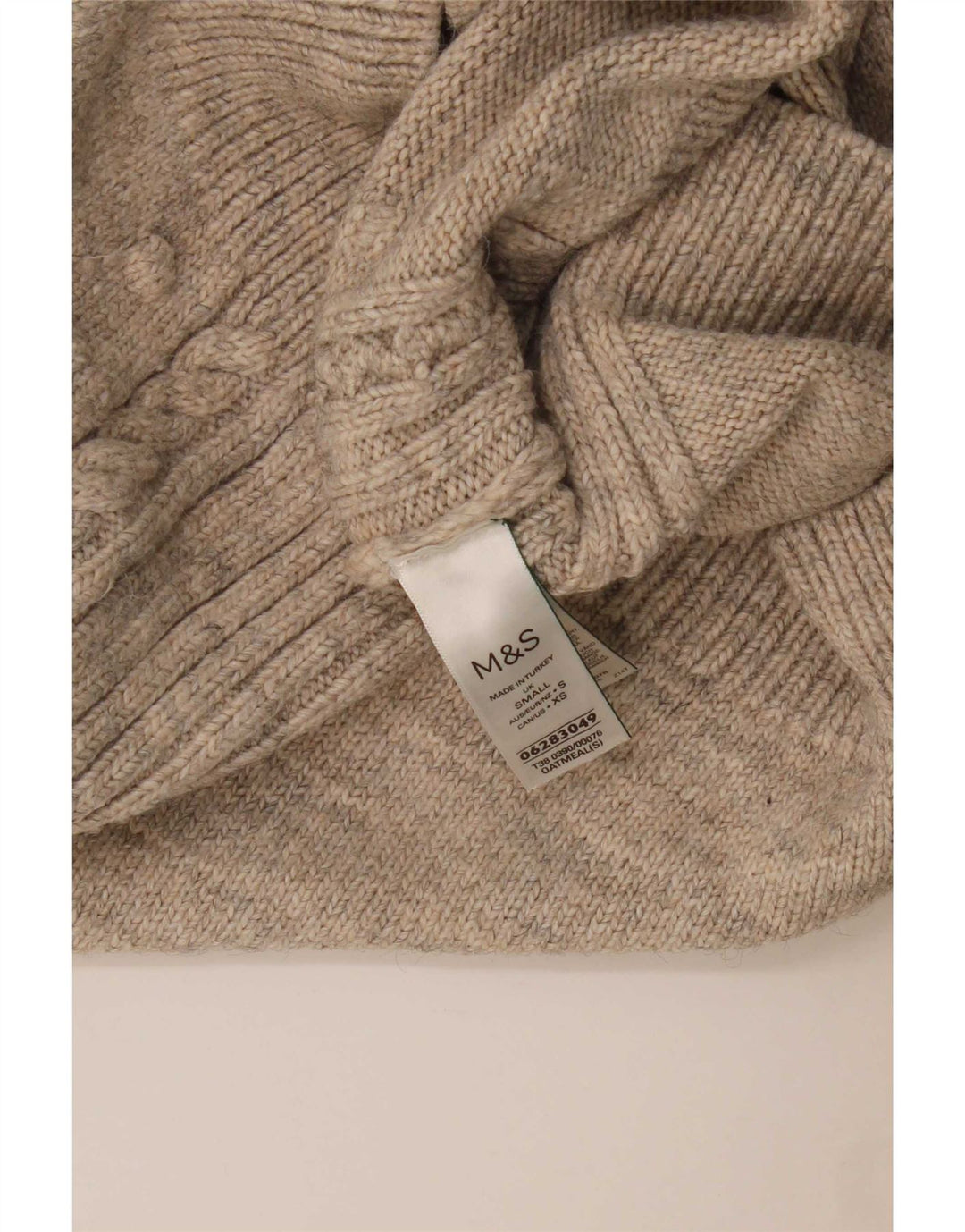 Marks & Spencer Suéter con Cuello Alto para Mujer UK 10 Small Beige