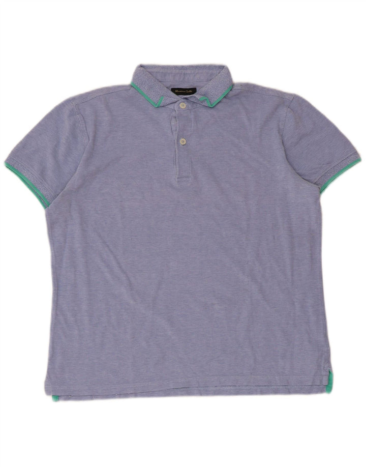 Massimo Dutti Polo Casual Fit Hombre Algodón Azul Grande