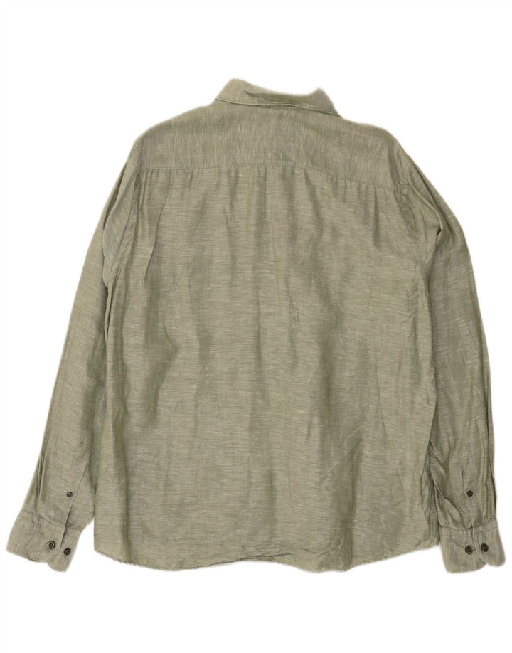 Camisa Hugo Boss Hombre Talla 41 Lino Verde Grande