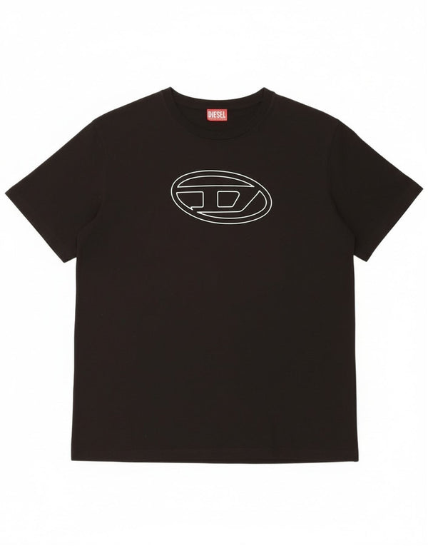 Diesel Camiseta gráfica para hombre Top 3XL Algodón negro