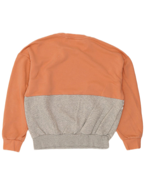 ADIDAS Sudadera para mujer Jumper UK 12 Medio Naranja Colorblock Algodón