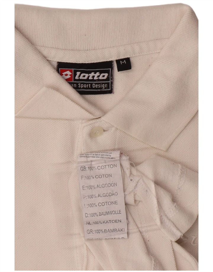 LOTTO Polo De Manga Larga Para Hombre Algodón Blanco Mediano