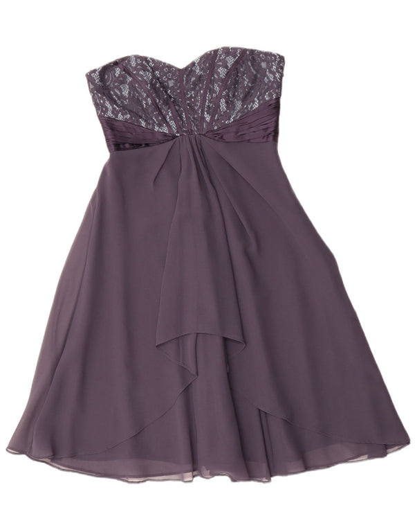 Coast Vestido Sin Tirantes Para Mujer UK 40 Pequeño Poliéster Púrpura