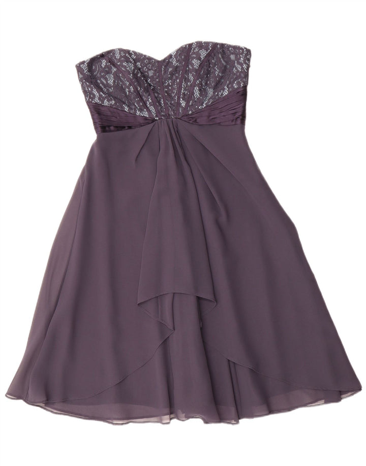 Coast Vestido Sin Tirantes Para Mujer UK 40 Pequeño Poliéster Púrpura