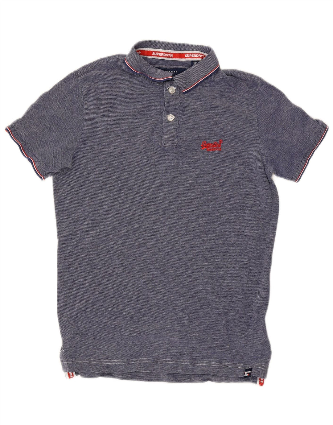 Polo Superdry Hombre De Algodón Azul Medio