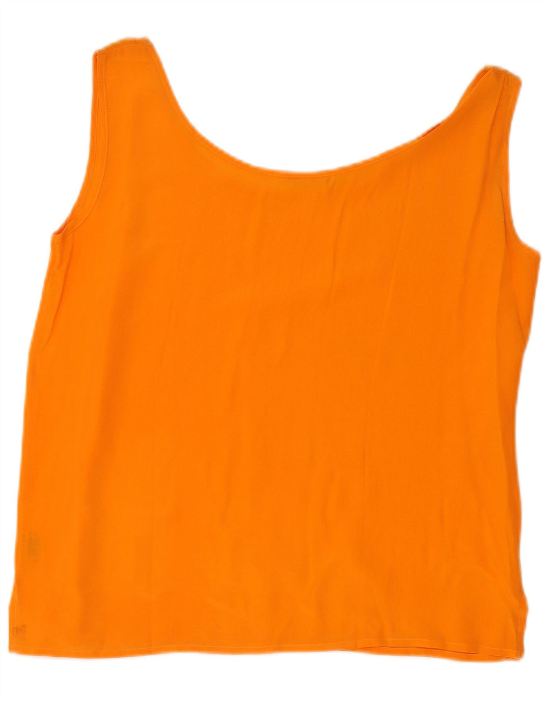 VINTAGE Blusa sin mangas para mujer Top UK 16 Seda naranja grande