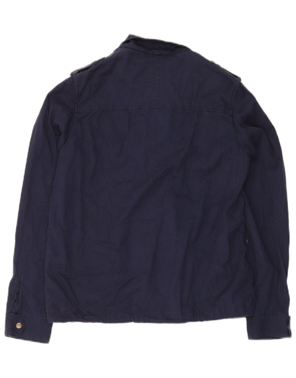 Chaqueta militar utilitaria para mujer Fat Face UK 10 Small Azul marino Lyocell
