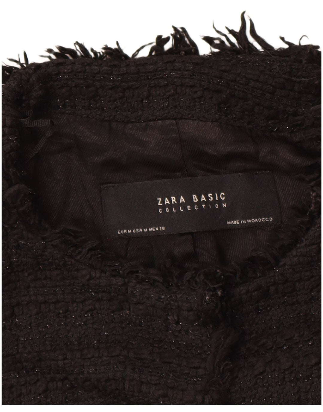 ZARA Chaqueta Blazer Mujer UK 40 Mediano Negro