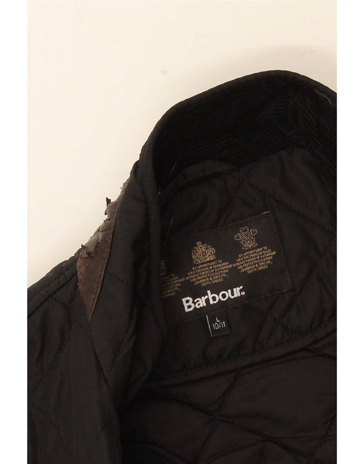 Barbour Chaqueta Acolchada para Niños 10-11 Años Grande Negro