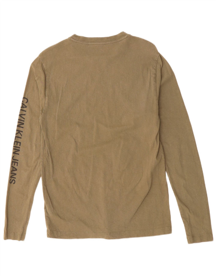 CALVIN KLEIN JEANS Top Hombre Manga Larga Pequeño Algodón Caqui