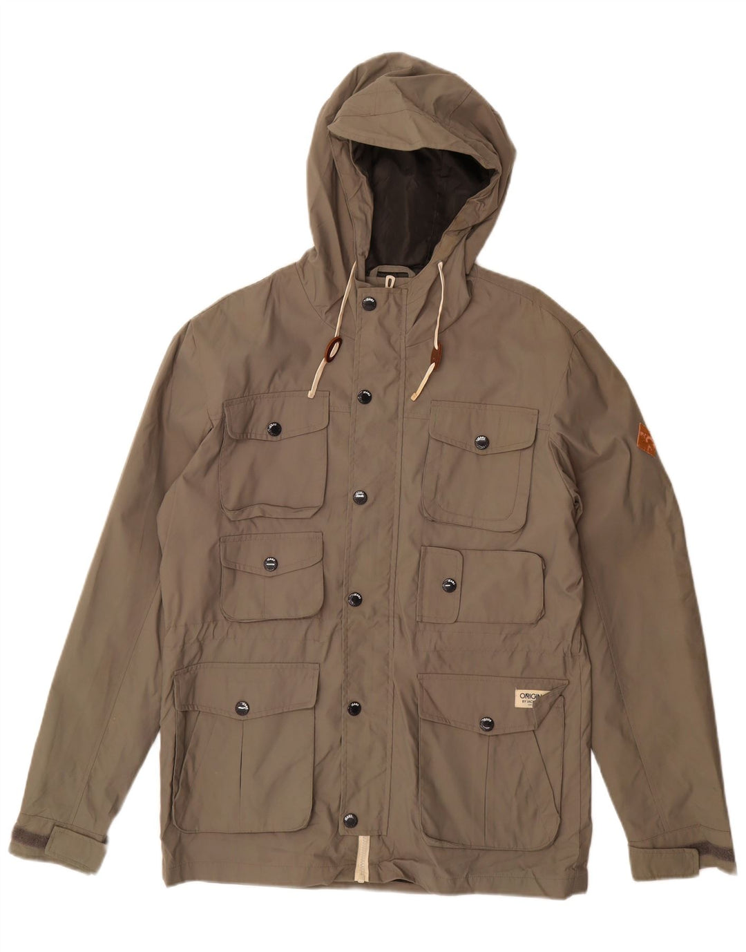 JACK & JONES Chaqueta utilitaria con capucha para hombre UK 38 Medium Grey Nylon