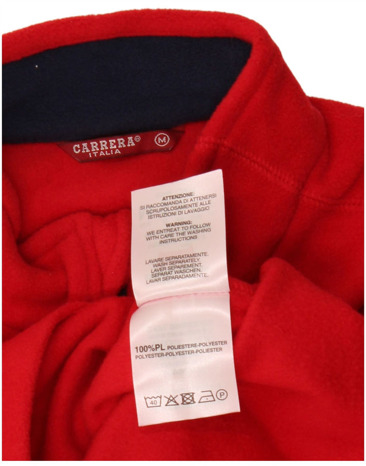 Carrera Jersey de forro polar con cuello y cremallera para hombre Poliéster rojo medio