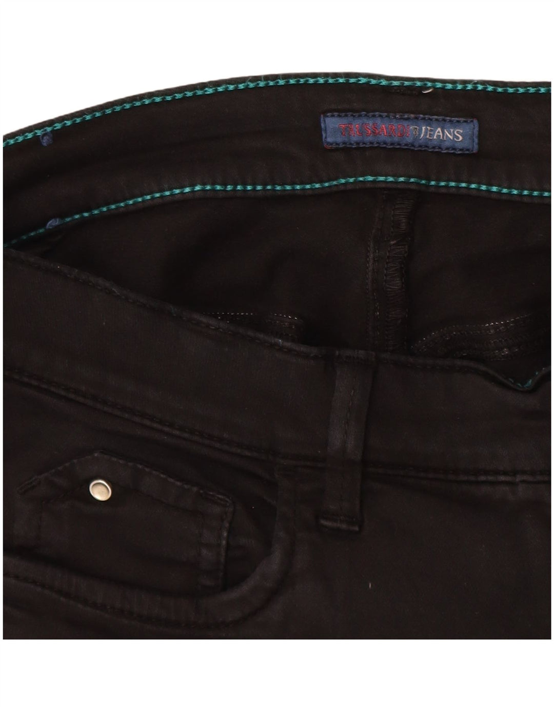 TRUSSARDI Vaqueros pitillo para mujer IT 44 Mediano W28 L29 Negro