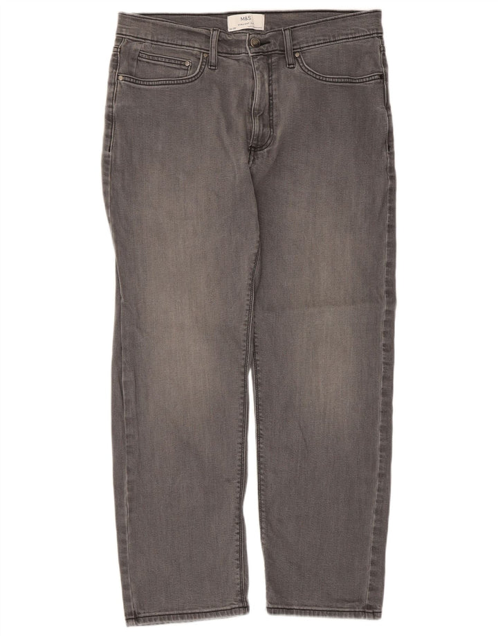 Marks & Spencer Vaqueros rectos para hombre W32 L29 Algodón gris