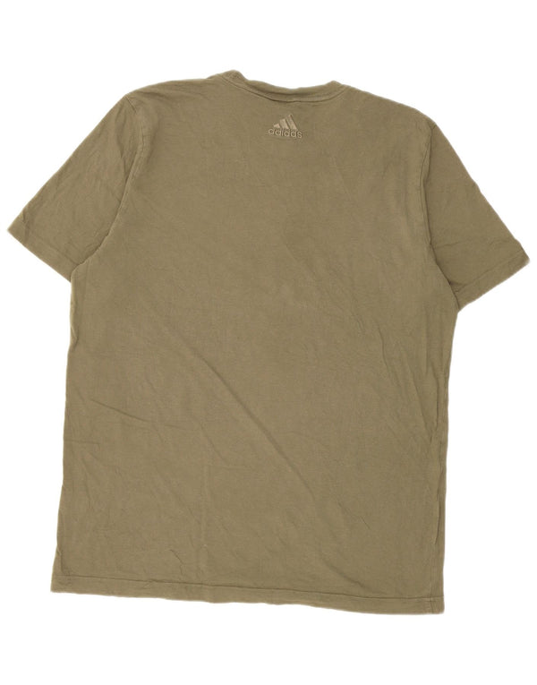 Adidas Hombre Camiseta Gráfica Top Medium Khaki Algodón