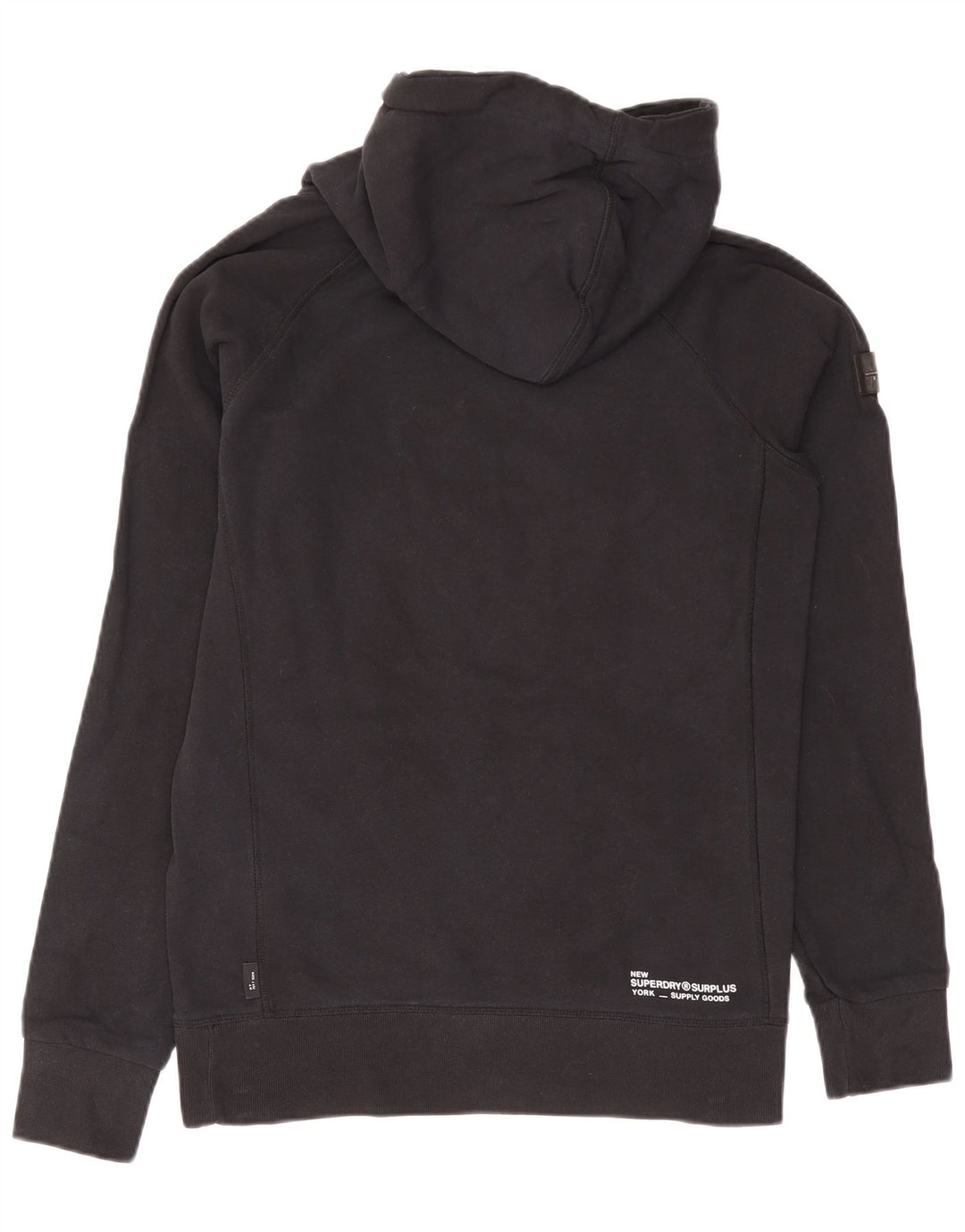 Superdry Jersey con capucha gráfica de algodón negro mediano para hombre