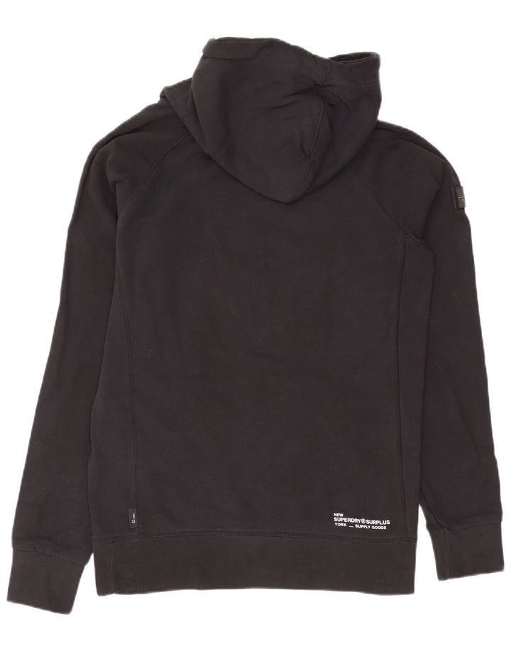 Superdry Jersey con capucha gráfica de algodón negro mediano para hombre