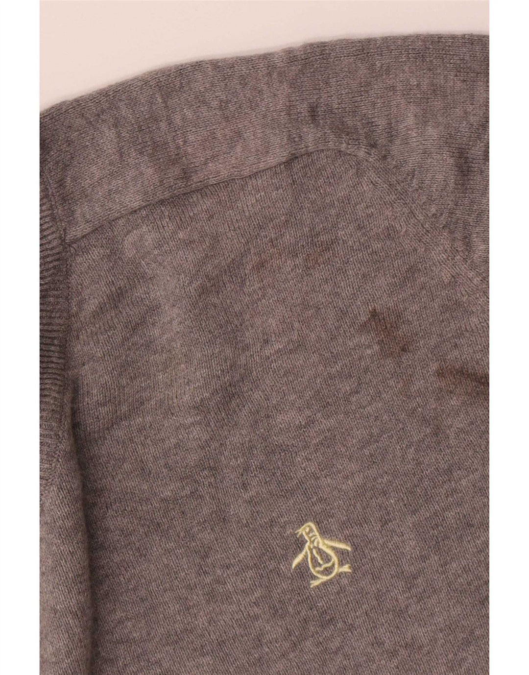 Penguin - Jersey con cuello en V para hombre, talla grande, color gris