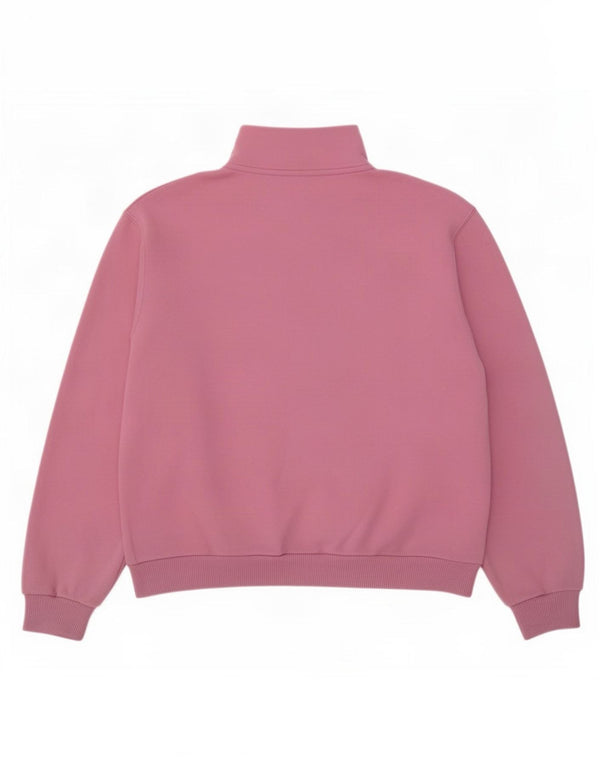 Hollister Mujer Oversize Zip Neck Sudadera Jumper UK 44 Mediano Rosa