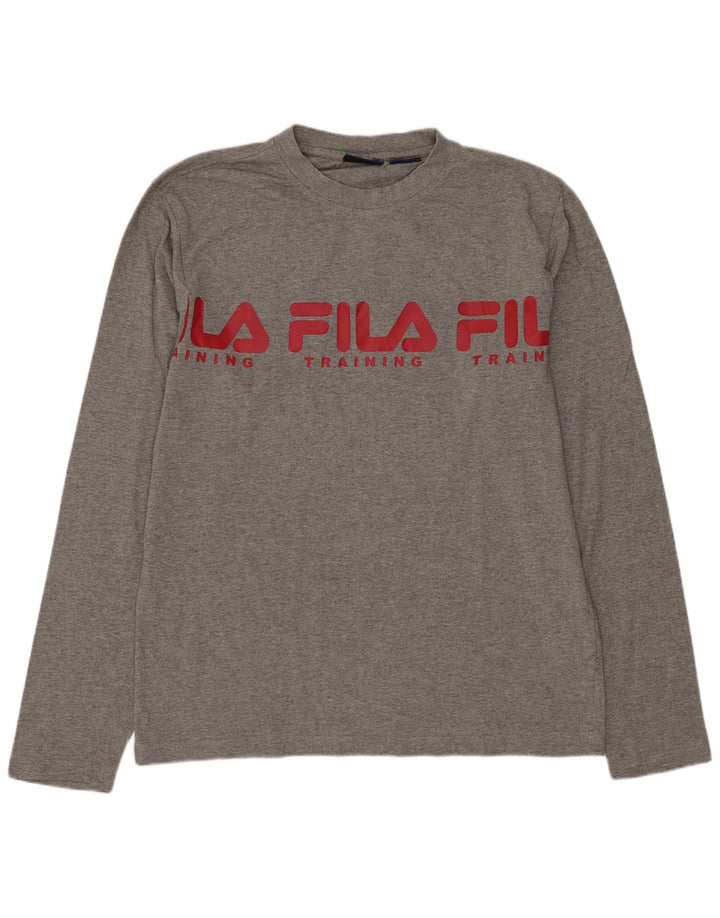 Fila Hombre Graphic Top Manga Larga Algodón Gris Medio