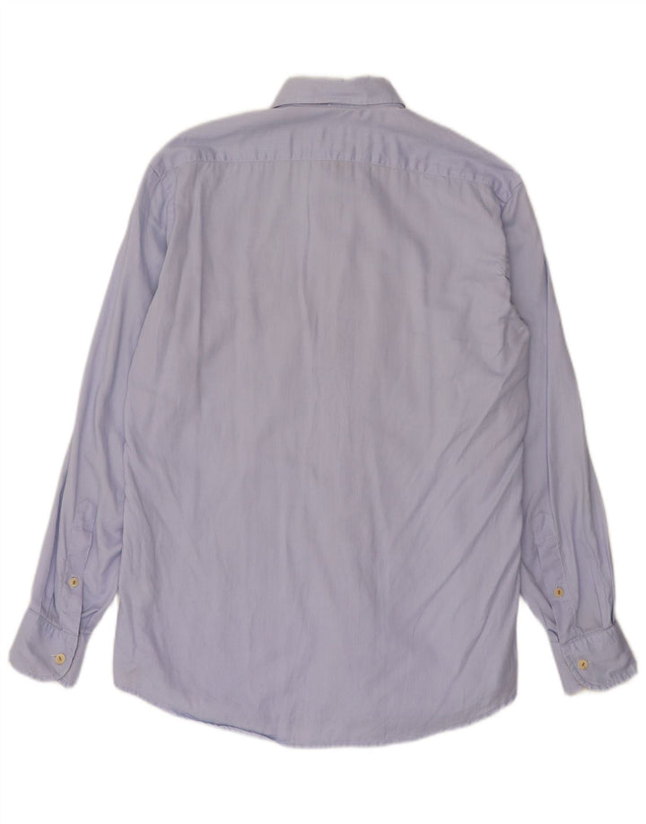 ALVIERO MARTINI Camisa Hombre Talla 39 15 1/2 Algodón Azul Medio