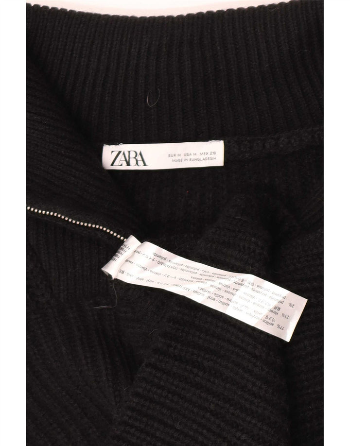 Zara Camiseta sin mangas con cuello y cremallera extragrande para mujer UK 44 Medium Black