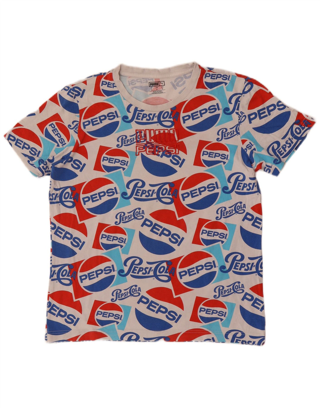 Puma Camiseta gráfica para hombre Top Medium White Cotton