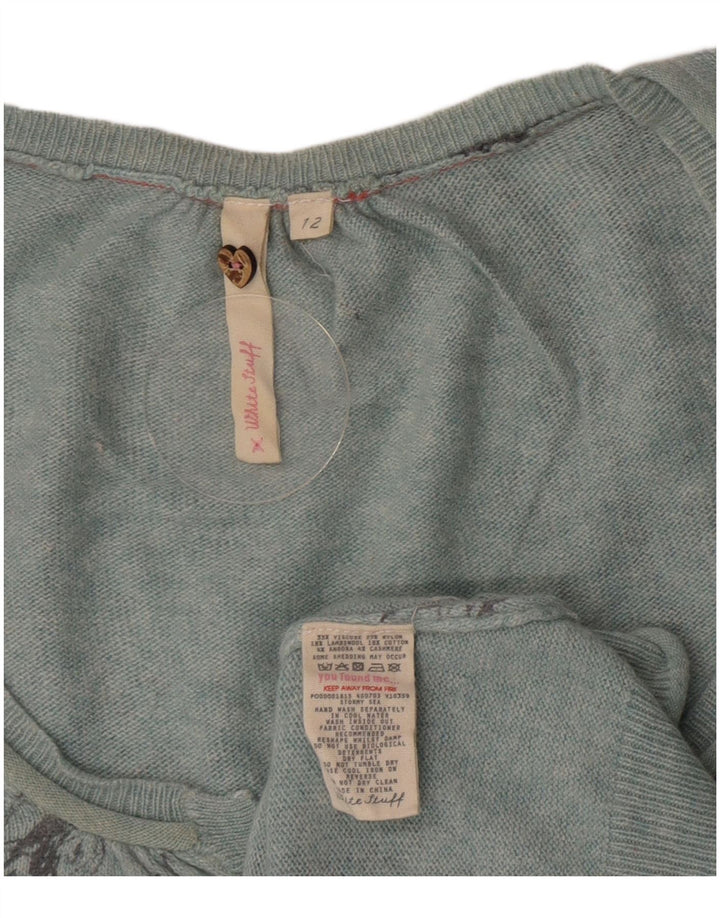 White Stuff Cárdigan para mujer, talla 42, viscosa floral azul medio