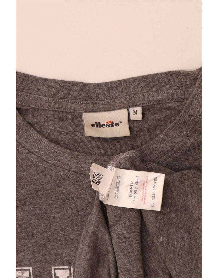 Camiseta Ellesse para hombre con gráfico de algodón moteado en gris medio