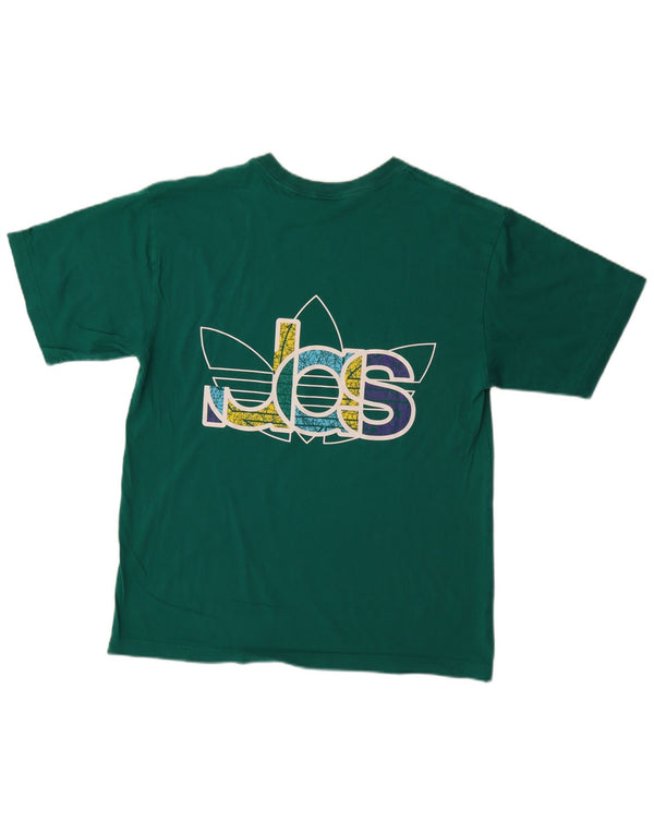 Adidas Hombre Camiseta Gráfica Top Verde Mediano