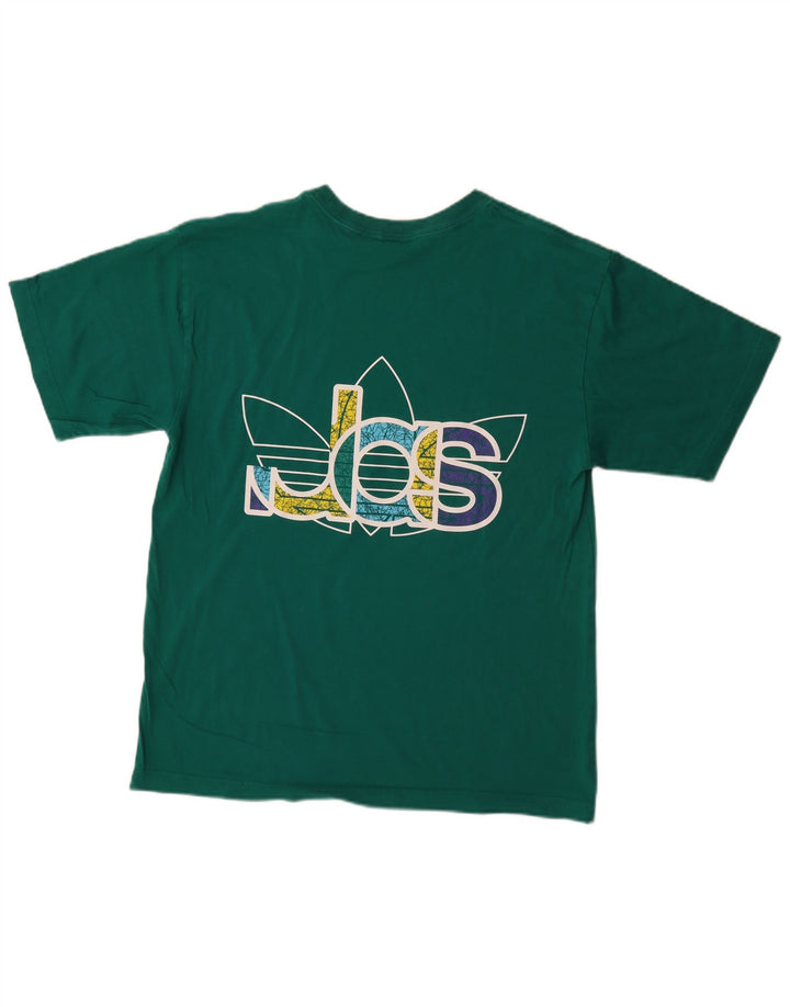 Adidas Hombre Camiseta Gráfica Top Verde Mediano