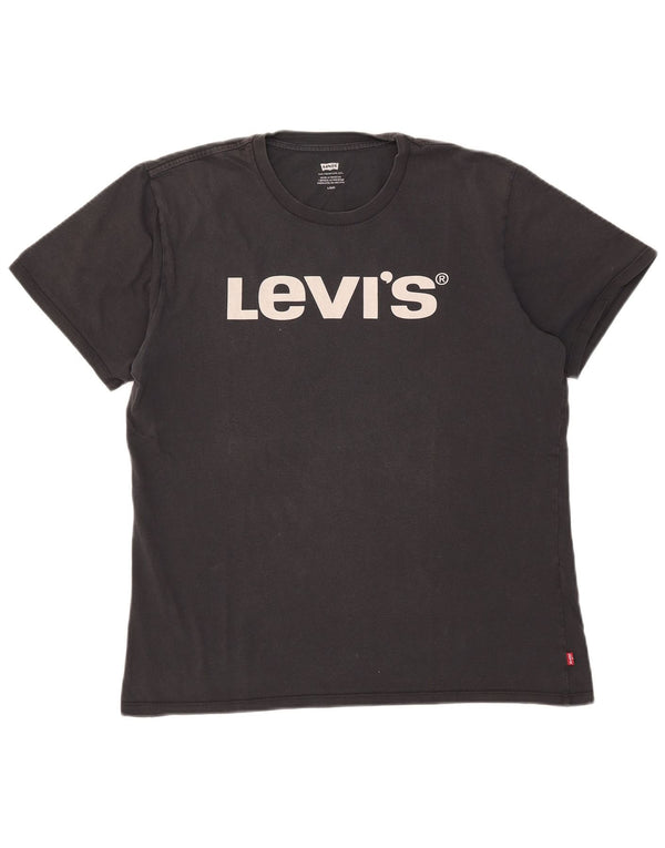 Levi's Camiseta gráfica para mujer Top UK 46 Large Grey Cotton