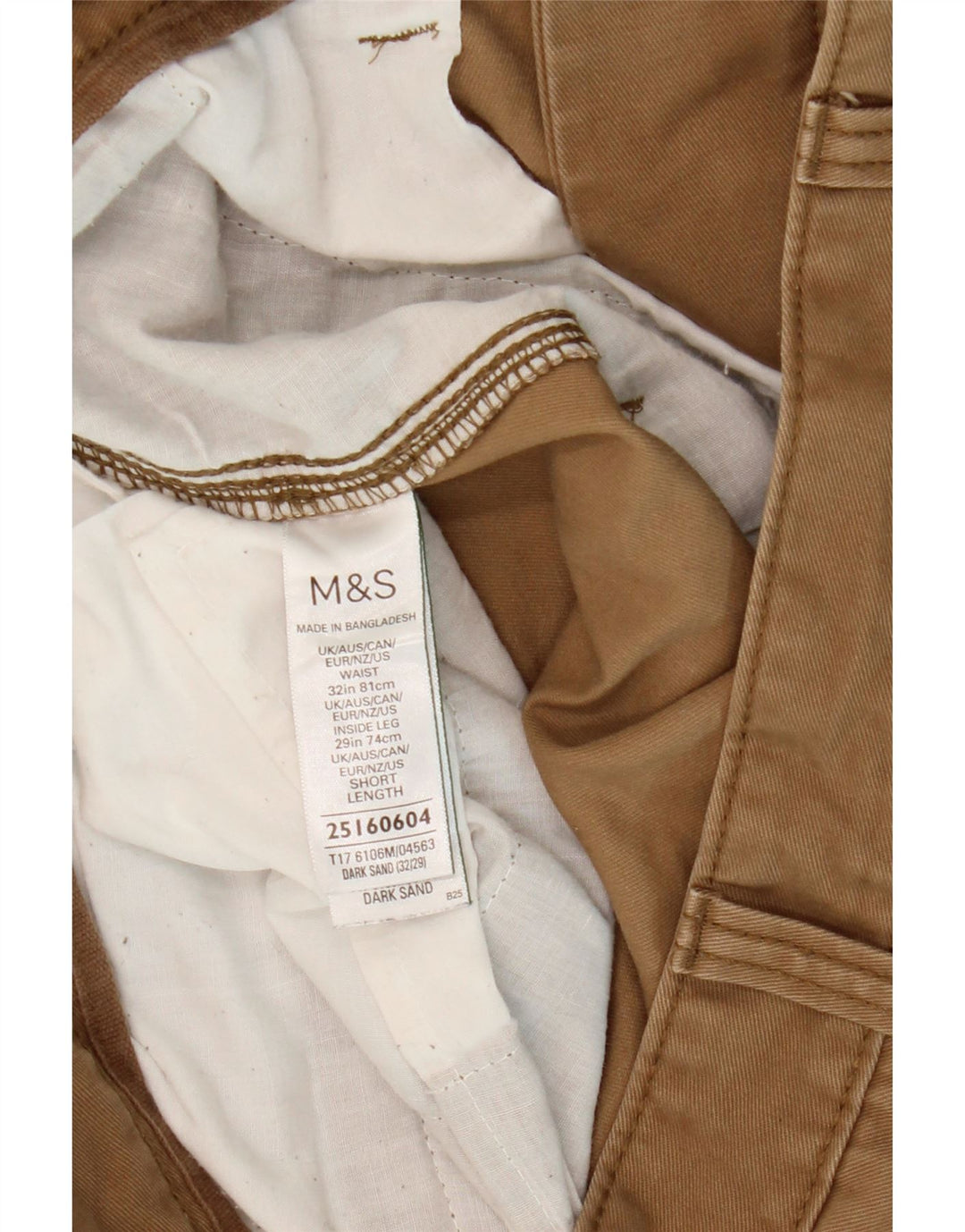 Marks & Spencer Pantalones cargo ajustados para hombre W32 L27 Algodón beige