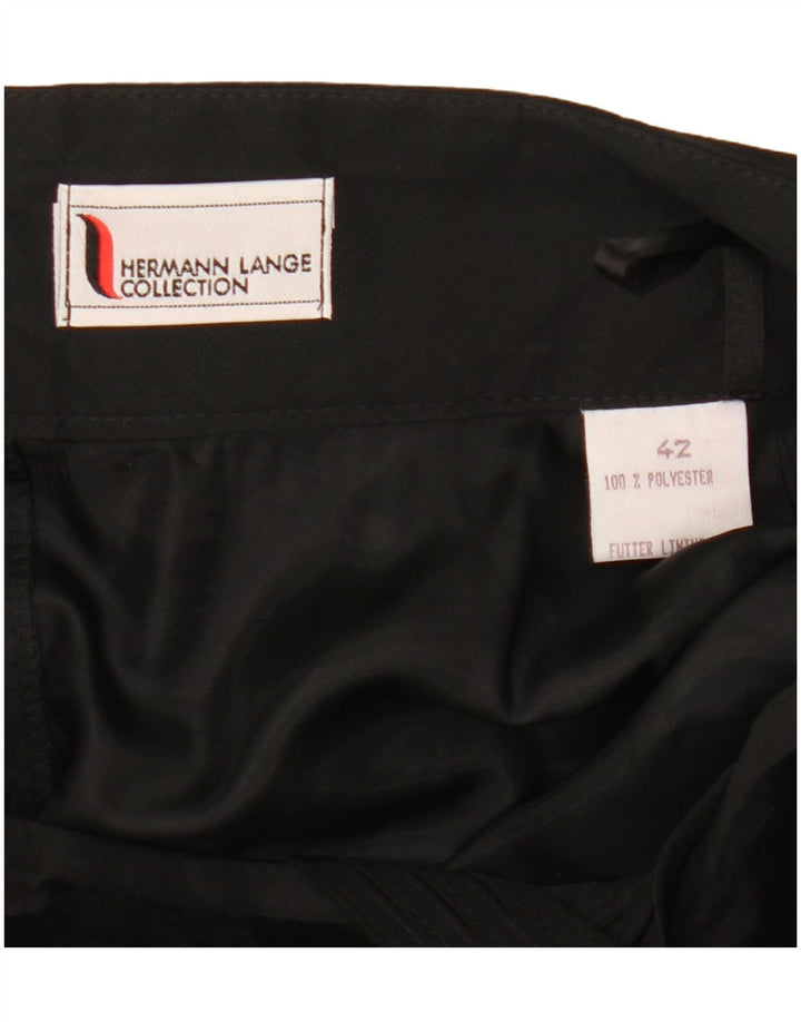 Hermann Lange Falda acampanada para mujer IT 42 Mediana W30 Poliéster negro