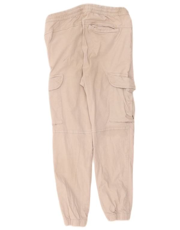 Zara Hombre Crop Joggers Pantalón Cargo Mediano W30 L26 Algodón Gris