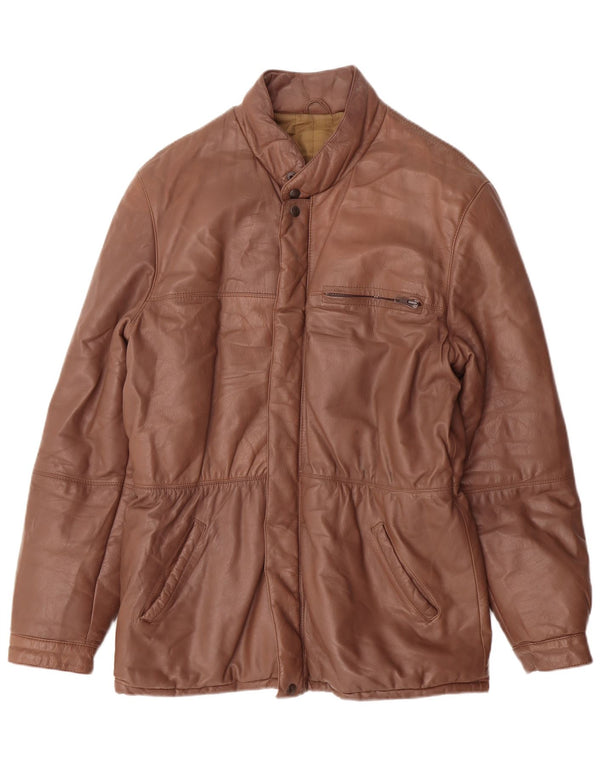 Chaqueta de cuero vintage para mujer IT 50 XL Marrón