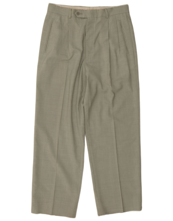 Vintage Hombres Pegged Traje Pantalones W30 L27 Verde