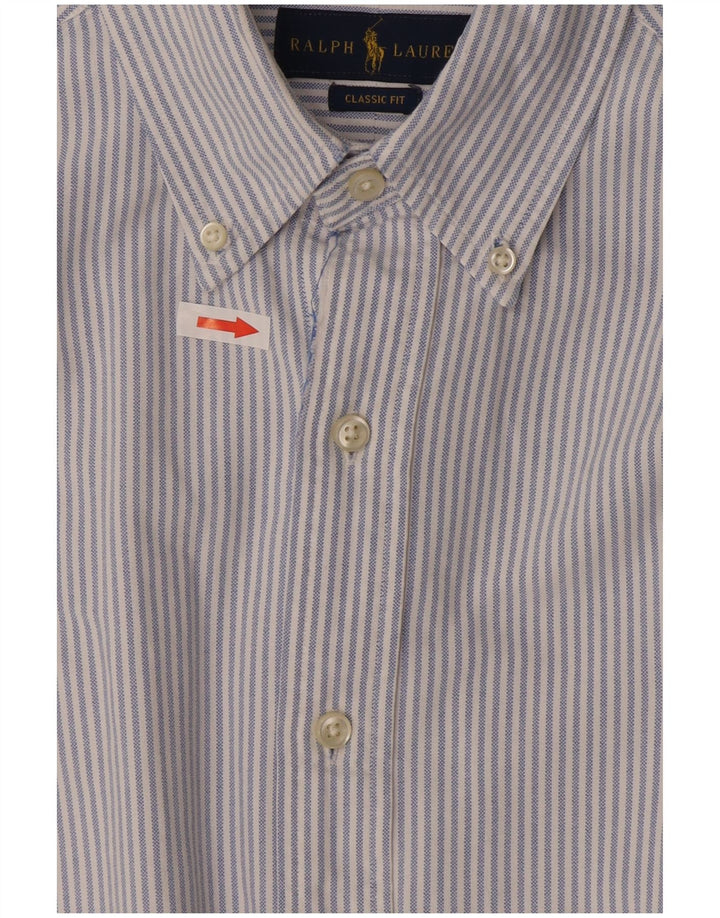 Ralph Lauren Camisa De Corte Clásico Para Hombre Algodón A Rayas Azul Medio
