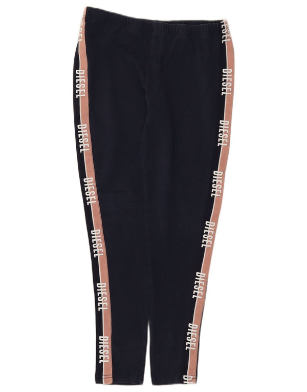 Diesel Leggings Cortos Gráficos para Mujer UK 42 Medium Azul Marino Colorblock