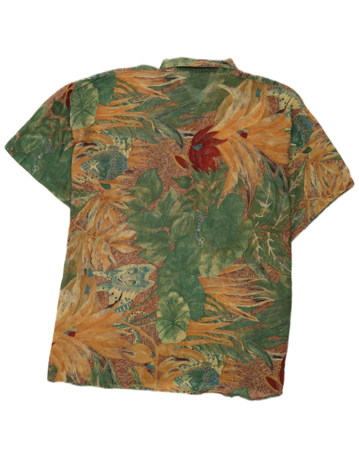 Vintage hombres manga corta pullover camisa IT 54 XL multicolor floral