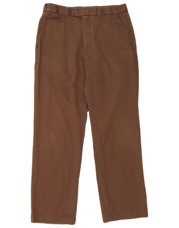Marks & Spencer Pantalón chino recto azul Harbor para hombre W34 L31 Marrón